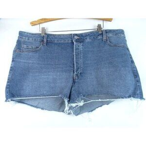 Old Navy Jean Shorts Womens Plus Size 24 Sky-Hi A-Line Button Fly Cut Off Denim